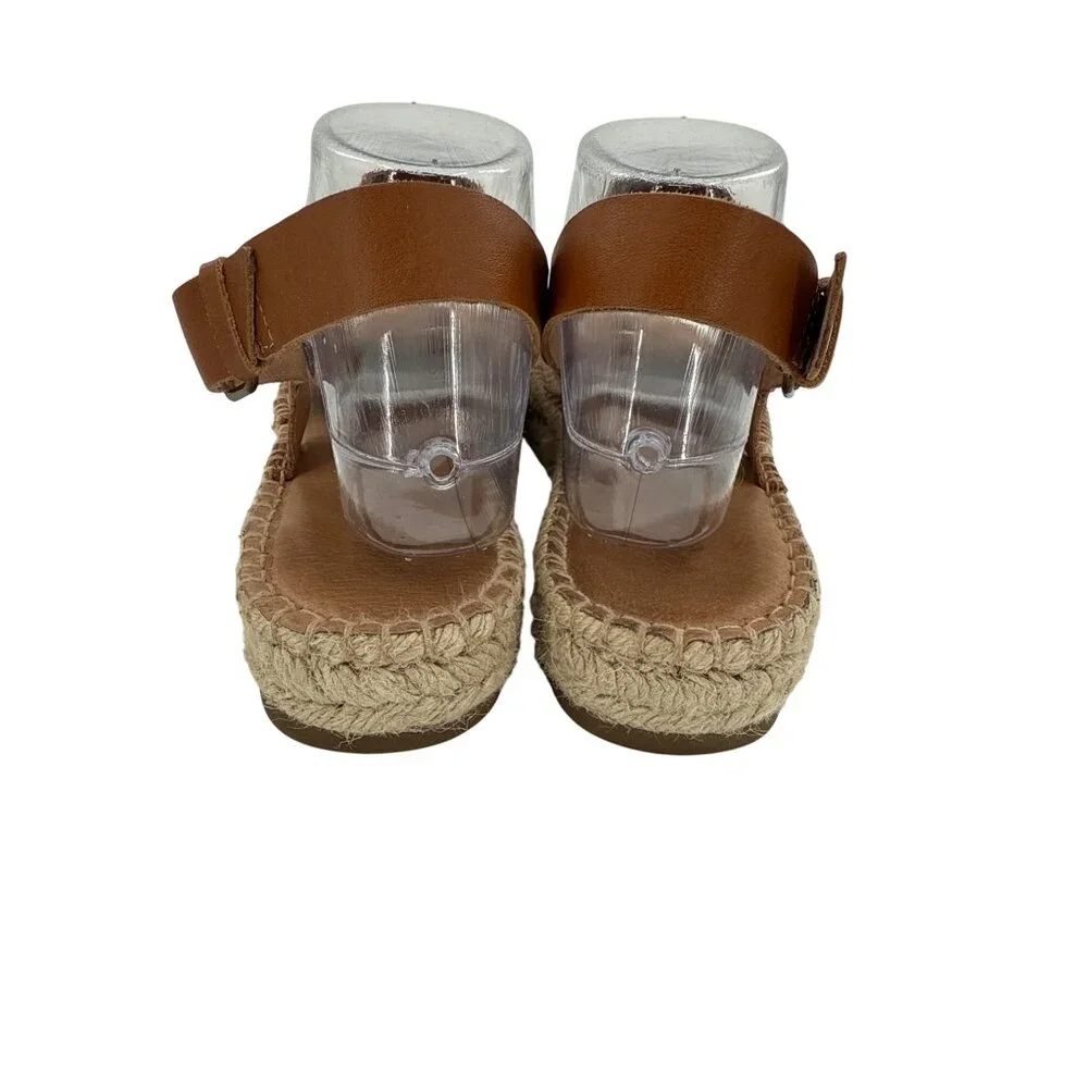 Madewell The Malia Espadrille Sandal Womens Leather Brown size‎ 9